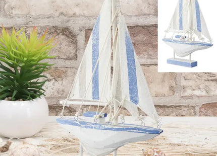Kleines Segelboot-Modell, ca. 21,5 cm - Kompaktes maritimes Dekor TK Gruppe® Grosshandel 