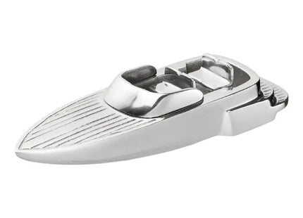 Kleines Sportboot Modell in Silber, Länge ca. 25 cm - Elegantes Miniatur-Schiff TK Gruppe® Grosshandel 