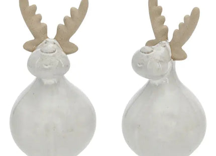 Kleines Weißes Rentier - Bezaubernde Winterdeko, 16 cm Hoch TK Gruppe® Grosshandel 