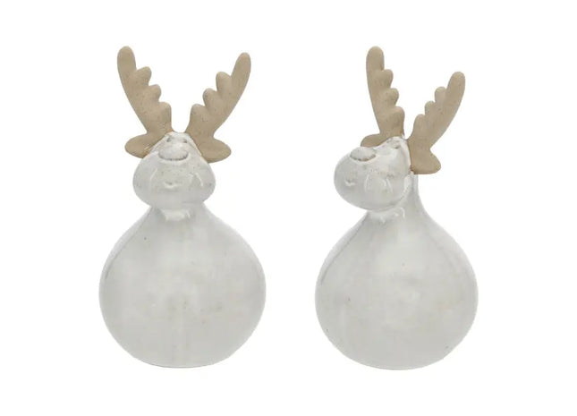 Kleines Weißes Rentier - Bezaubernde Winterdeko, 16 cm Hoch TK Gruppe® Grosshandel 