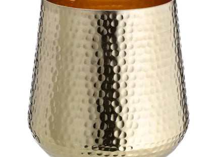 Kleines Windlicht in Gold, Gehämmerte Optik, ca. 14 cm Höhe TK Gruppe® Grosshandel 