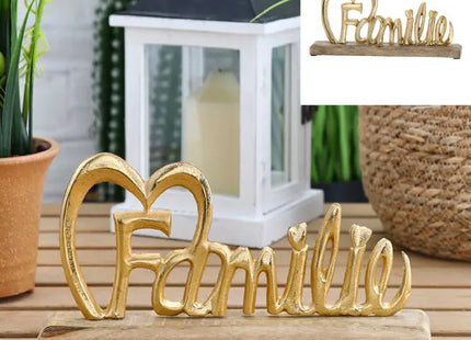 Kleines goldenes Dekoelement ‚Familie‘, 32cm – stilvoller Hingucker TK Gruppe® Grosshandel 