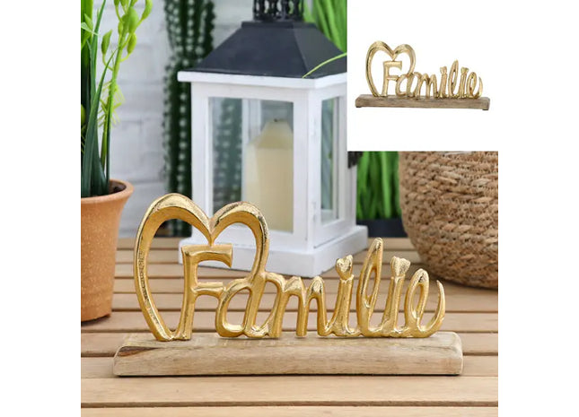 Kleines goldenes Dekoelement ‚Familie‘, 32cm – stilvoller Hingucker TK Gruppe® Grosshandel 