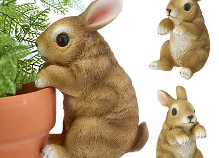 Kletternder Hase Figur, Höhe ca. 16cm - Entzückende Gartendekoration TK Gruppe® Grosshandel 