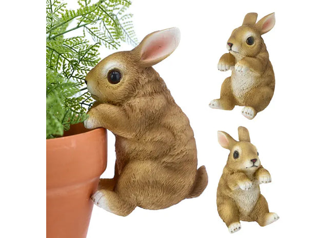 Kletternder Hase Figur, Höhe ca. 16cm - Entzückende Gartendekoration TK Gruppe® Grosshandel 