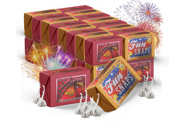 1000x Knallerbsen - Fun Snaps Feuerwerk Silvester Kat. F1 Display wie Knallteufel Knaller für Jugendlichen & Kinder Jugendfeuerwerk (1000x)