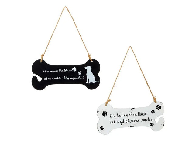 Knochenschilder mit Hundesprüchen, 2er-Set, 25cm Breit TK Gruppe® Grosshandel 
