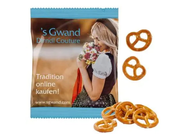 Knusprige Mini Salz-Brezeln in personalisierter Tüte - Der Snack für alle Fälle TK Gruppe® Grosshandel 
