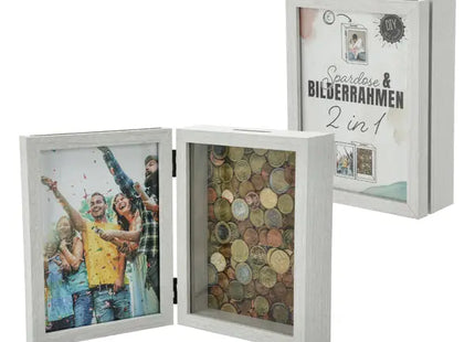 Kombinierte Geldkassette und Fotorahmen, ca. 19cm - Stilvolle Sparlösung und Dekorationsstück in einem TK Gruppe® Grosshandel 