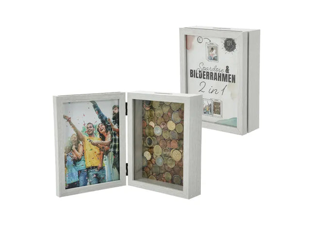 Kombinierte Geldkassette und Fotorahmen, ca. 19cm - Stilvolle Sparlösung und Dekorationsstück in einem TK Gruppe® Grosshandel 