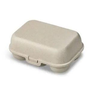 Kompakte EGGS TO GO MINI Eierbox - Natur Wüstensand, Nachhaltiger Eierbehälter für unterwegs TK Gruppe® Grosshandel 