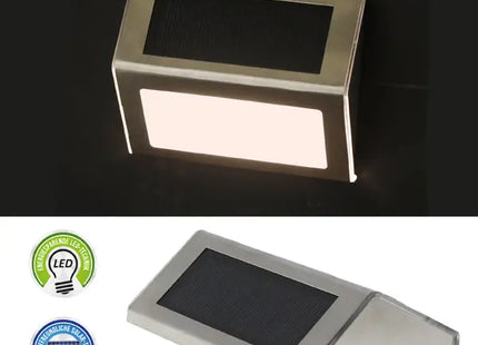 Kompakte Solar-LED Wandleuchte in Silber, 10x8 cm – Energiesparend TK Gruppe® Grosshandel 