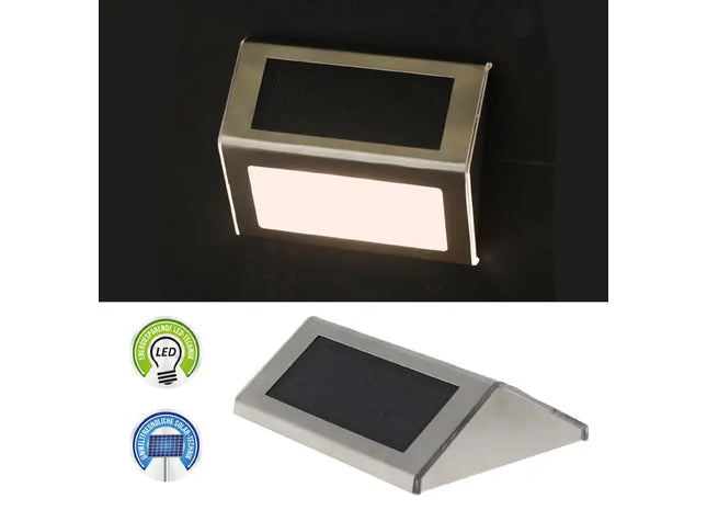 Kompakte Solar-LED Wandleuchte in Silber, 10x8 cm – Energiesparend TK Gruppe® Grosshandel 