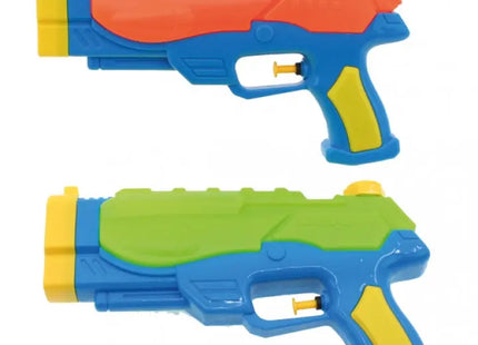 Kompakte Wasserpistole 24x14cm, 2 Farben sortiert, mit Tank - Mobiler Spritzspaß TK Gruppe® Grosshandel 
