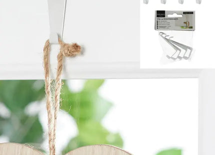 Kompakte Weiße Tür- und Fensterhaken - 4er Set, 4cm Hoch TK Gruppe® Grosshandel 