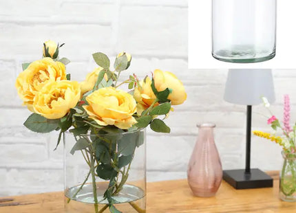 Kompakte Zylinder Glasvase, Klar, 15 cm Durchmesser, 20 cm Hoch TK Gruppe® Grosshandel 