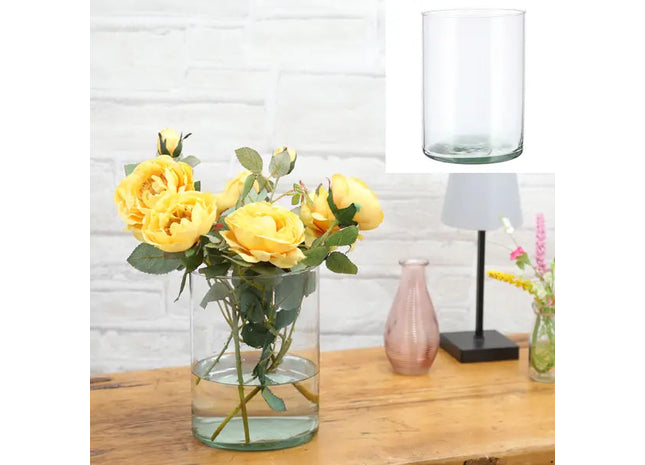 Kompakte Zylinder Glasvase, Klar, 15 cm Durchmesser, 20 cm Hoch TK Gruppe® Grosshandel 