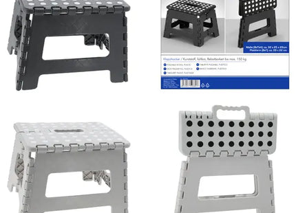 Kompakter Faltbarer Hocker, Schnell-Klappsystem, 3 Sekunden Aufbau, Maße 32x25x22cm TK Gruppe® Grosshandel 
