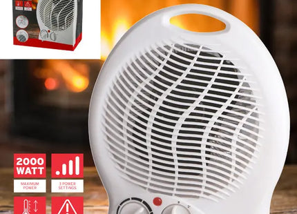 Kompakter Heizlüfter in Weiß - 2000W Leistung, Effizientes Heizgerät TK Gruppe® Grosshandel 