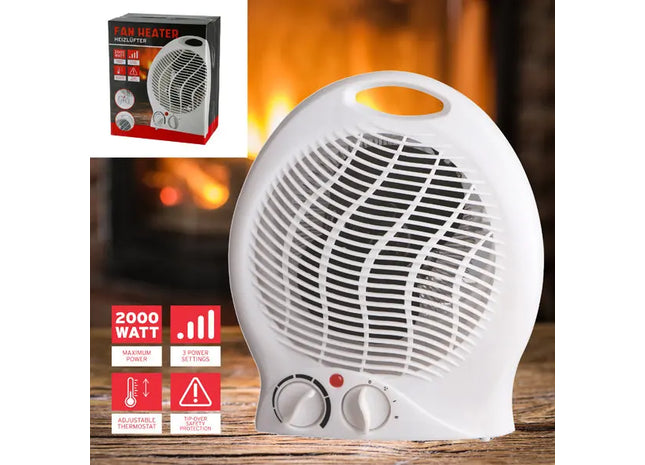 Kompakter Heizlüfter in Weiß - 2000W Leistung, Effizientes Heizgerät TK Gruppe® Grosshandel 