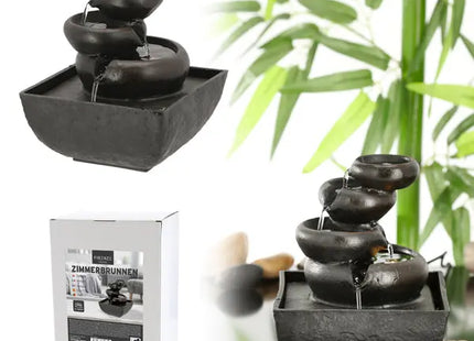 Kompakter LED-Zimmerbrunnen, 16cm Hoch – Entspannendes Wasserspiel für den Schreibtisch TK Gruppe® Grosshandel 