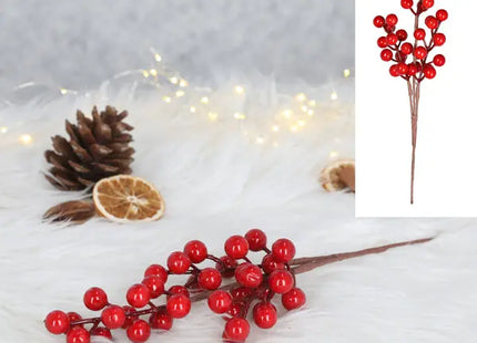 Kompakter Roter Beerenzweig, Dekoratives Naturdetail, Ca. 30cm Hoch TK Gruppe® Grosshandel 