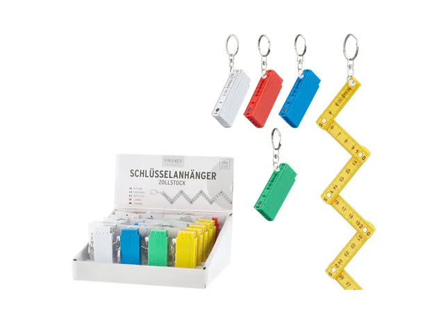 Kompakter Schlüsselanhänger Zollstock, 5er Pack, 50 cm, Tragbares Messwerkzeug, Robust und Praktisch TK Gruppe® Grosshandel 