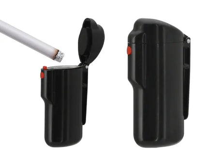 Kompakter Taschenaschenbecher Schwarz mit Deckel – Ideal für Unterwegs TK Gruppe® Grosshandel 