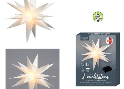 Kompakter faltbarer LED-Stern für den Außenbereich in Weiß, Ø 35 cm TK Gruppe® Grosshandel 