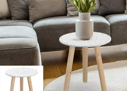 Kompakter weißer Beistelltisch, klein, ca. 30cm - Perfekter Wohnzimmertisch & Nachttisch TK Gruppe® Grosshandel 