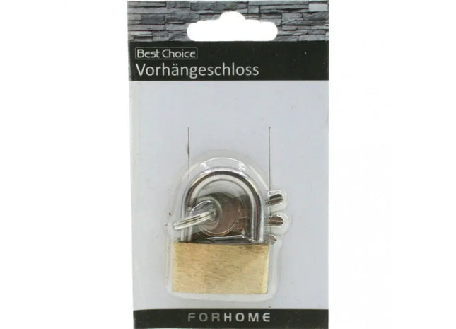 Kompaktes Messingschloss, 2.5x1.5cm, Sicher & Robust, auf Karte TK Gruppe® Grosshandel 