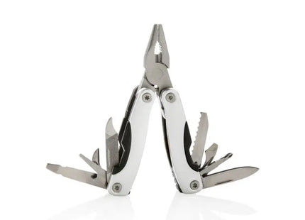 Kompaktes Mini-Multitool - vielseitiges, silber-schwarzes Multifunktionswerkzeug für unterwegs TK Gruppe® Grosshandel 
