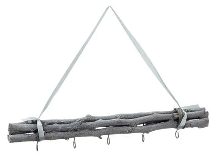 Kompaktes Wanddekor-Set in Grau, 5 Haken, Ca. 50 cm - Platzsparende Aufhängung TK Gruppe® Grosshandel 