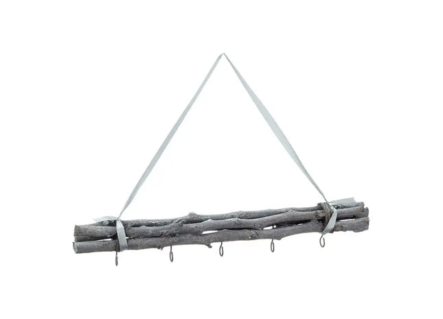 Kompaktes Wanddekor-Set in Grau, 5 Haken, Ca. 50 cm - Platzsparende Aufhängung TK Gruppe® Grosshandel 
