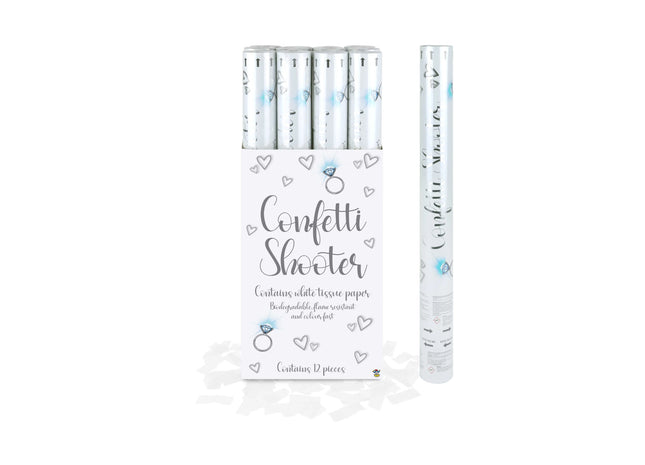 Konfetti Kanone Weißes Papier, 50cm - Party Popper Für Feiern & Events TK Gruppe® Grosshandel 