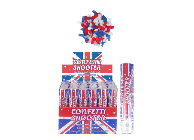 Konfetti-Shooter Union Jack 20cm – Party-Kanone mit britischem Flair TK Gruppe® Grosshandel 
