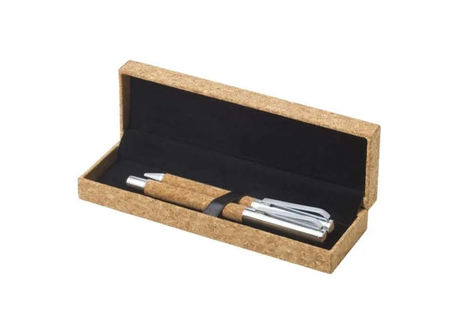 Kork-Metall Schreibset Elmer: Elegantes Büroaccessoire für Profis TK Gruppe® Grosshandel 