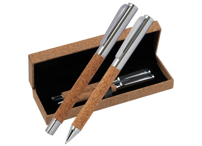 Kork Schreibset in Braun - Öko-freundliche Schreibwarenkollektion TK Gruppe® Grosshandel 