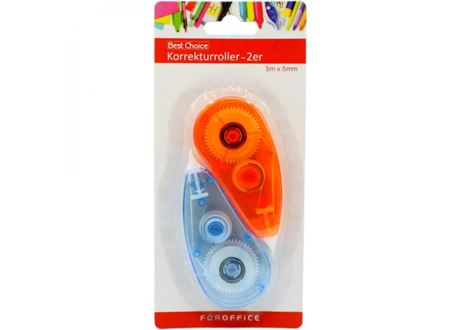 Korrekturroller 2er-Set, je 5m x 5mm - Präzise Textkorrektur auf Karte TK Gruppe® Grosshandel 