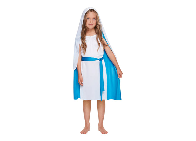 Kostüm Maria Für Kinder, Größe Medium (7-9 Jahre) - Verkleidung Für Weihnachtsspiele TK Gruppe® Grosshandel 