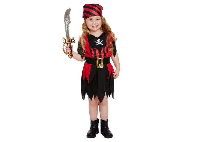 Kostüm Piratenmädchen Für Kleinkinder, 3 Jahre - Hochwertiges Verkleidungskleid Für Karneval & Fasching TK Gruppe® Grosshandel 