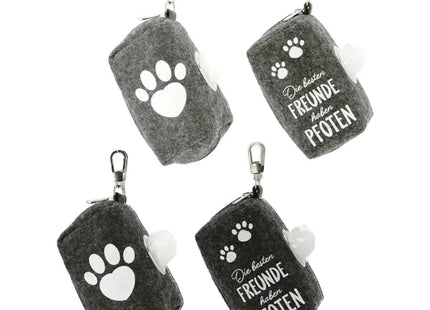 Kotbeutelspender Tasche Filz, 4er-Set – Stilvoller Kotbeutelspender | Strapazierfähige Filz Kotbeutelspender-Tasche TK Gruppe® Grosshandel 