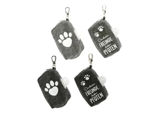 Kotbeutelspender Tasche Filz, 4er-Set – Stilvoller Kotbeutelspender | Strapazierfähige Filz Kotbeutelspender-Tasche TK Gruppe® Grosshandel 