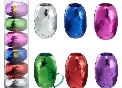 Kräuselband-Set, 6 Farben, 6 Rollen – Perfekt für Deko und Basteln TK Gruppe® Grosshandel 