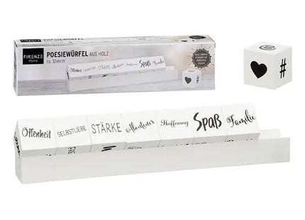Kreatives DIY Poesie-Würfel-Set, 32x6 cm - Gestalte deine eigenen Gedichte TK Gruppe® Grosshandel 