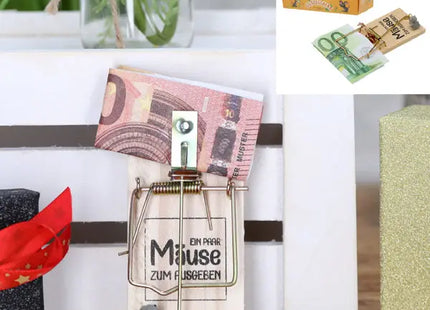 Kreatives Geldgeschenk Mäusefalle – Originelle Geldverpackung, ca. 11x9cm, Witzige Geschenkidee TK Gruppe® Grosshandel 
