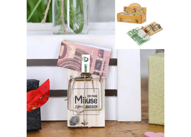 Kreatives Geldgeschenk Mäusefalle – Originelle Geldverpackung, ca. 11x9cm, Witzige Geschenkidee TK Gruppe® Grosshandel 