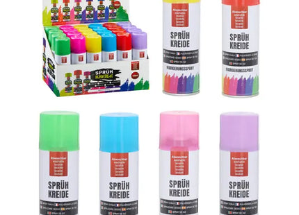 Kreide Spray, 6er-Set, 100ml - Temporäres und abwaschbares Bastelspray TK Gruppe® Grosshandel 