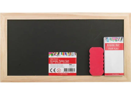 Kreidetafel Set 28x15cm mit 4 Kreiden & Schwamm - Vielseitiges Lehrmittel TK Gruppe® Grosshandel 