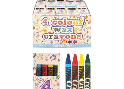 Kreidewachs-Set, 4 Stück im Karton, 8cm – Vielseitige Wachskreide für Künstler und Hobby TK Gruppe® Grosshandel 